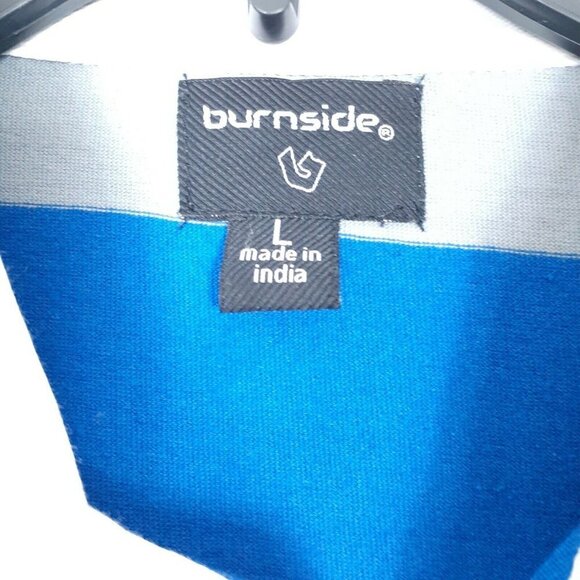 Burnside Mens Tee XL Long Sleeved Collar Striped Shirt 953 - Picture 3 of 5